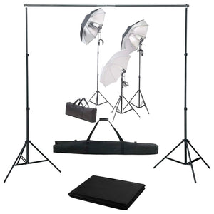 vidaXL Photo Studio Set with Lights and Backdrop System