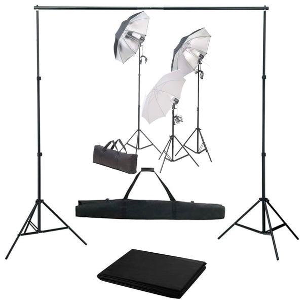 vidaXL Photo Studio Set with Lights and Backdrop System
