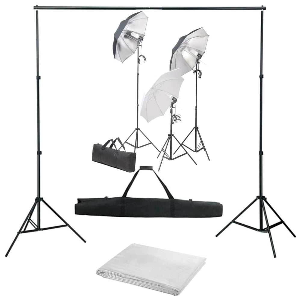 vidaXL Photo Studio Set with Light Kit and Background