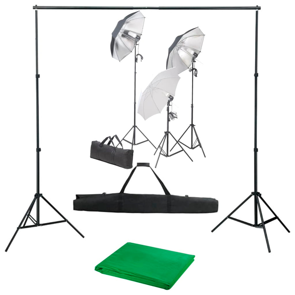 vidaXL Photo Studio Set with Lights and Backdrop System