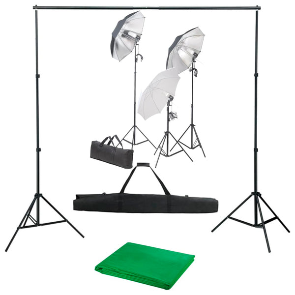vidaXL Photo Studio Set with Lights and Backdrop System