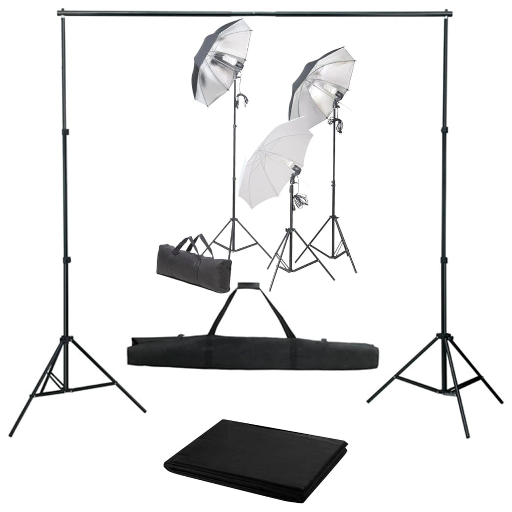 vidaXL Photo Studio Set with Lights and Backdrop System