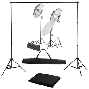 vidaXL Photo Studio Set with Lights and Backdrop System