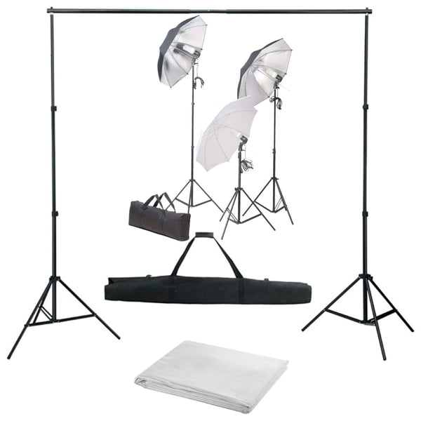 vidaXL Photo Studio Set with Lights and Backdrop System