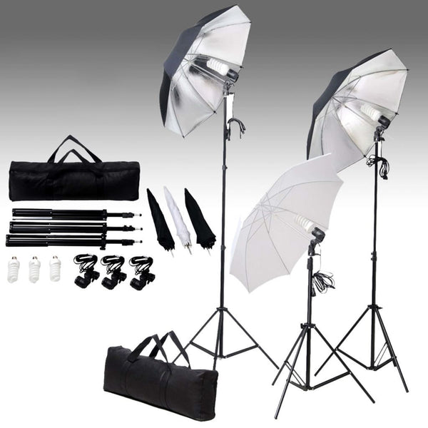 vidaXL Photo Studio Set with Lights and Backdrop System