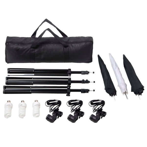 vidaXL Photo Studio Set with Lights and Backdrop System