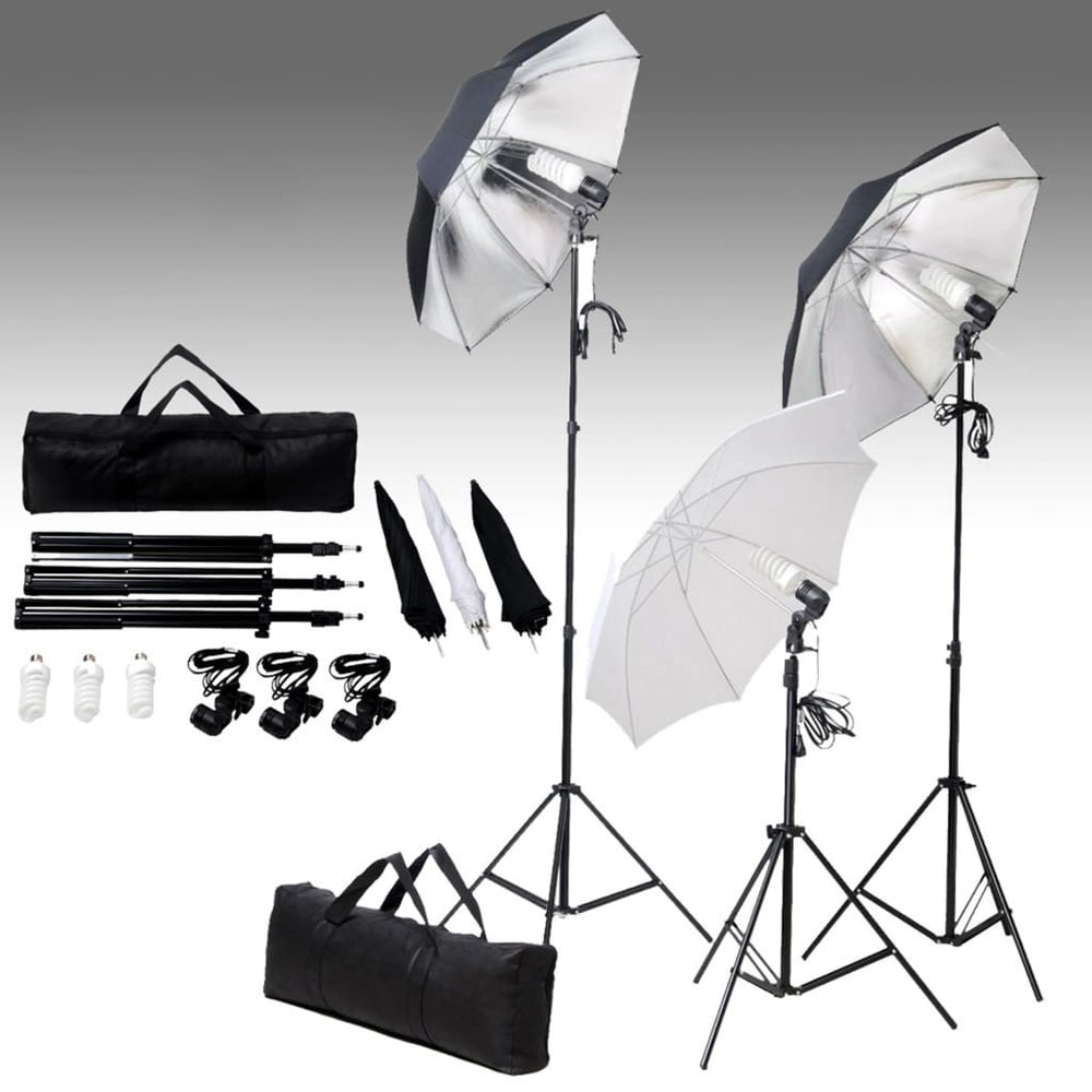 vidaXL Photo Studio Set with Lights and Backdrop System