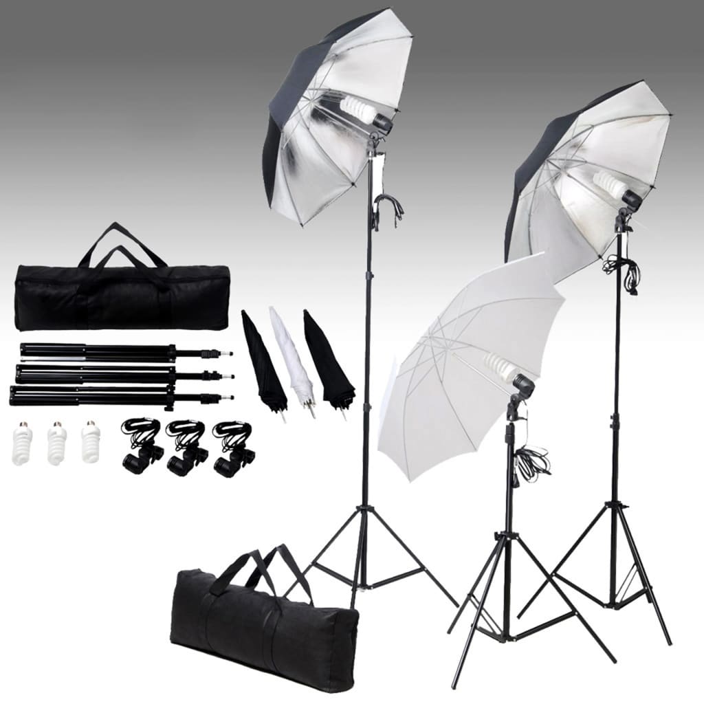 vidaXL Photo Studio Set with Lights and Backdrop System