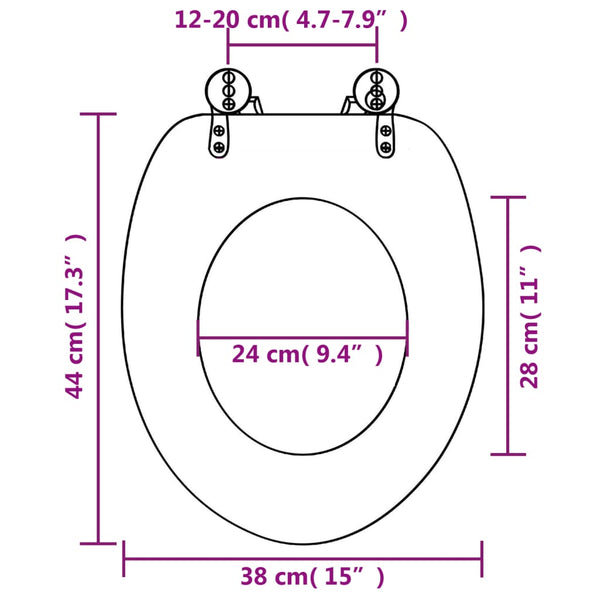 vidaXL Toilet Seat with Soft-Close Lid MDF Penguin Design