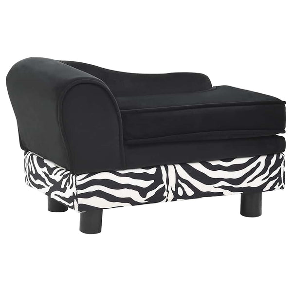 vidaXL Dog Sofa Black 57x34x36 cm Plush