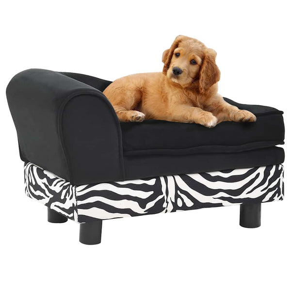 vidaXL Dog Sofa Black 57x34x36 cm Plush