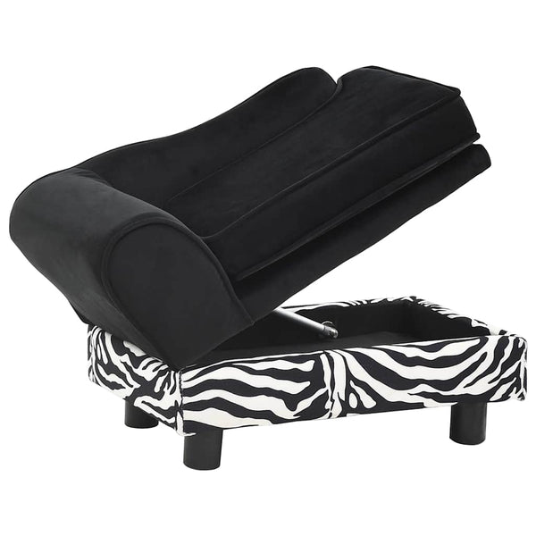 vidaXL Dog Sofa Black 57x34x36 cm Plush