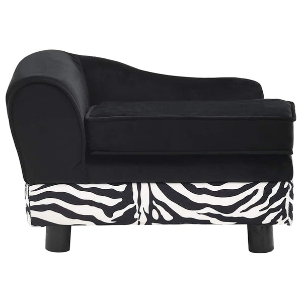 vidaXL Dog Sofa Black 57x34x36 cm Plush