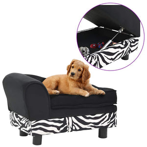 vidaXL Dog Sofa Black 57x34x36 cm Plush