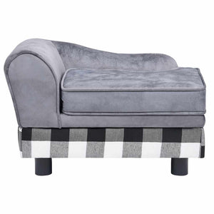 vidaXL Dog Sofa Grey 57x34x36 cm Plush