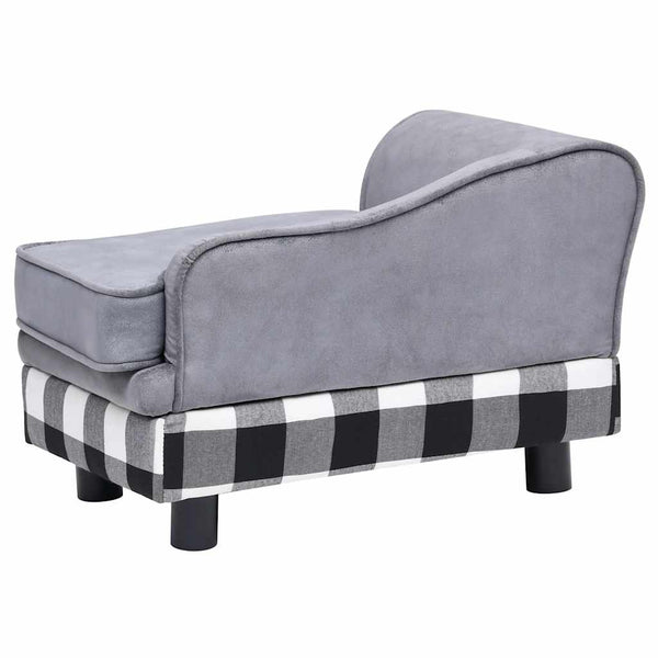 vidaXL Dog Sofa Grey 57x34x36 cm Plush