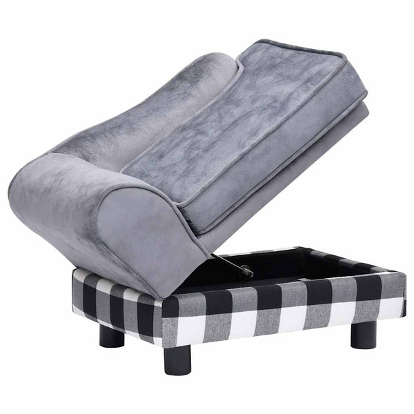 vidaXL Dog Sofa Grey 57x34x36 cm Plush