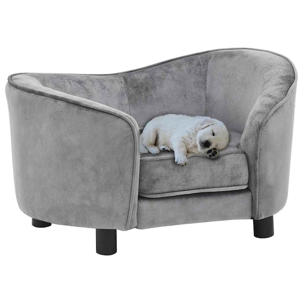 vidaXL Dog Sofa Grey 69x49x40 cm Plush