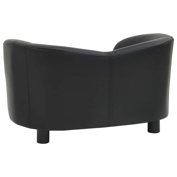 vidaXL Dog Sofa Black 67x41x39 cm Faux Leather
