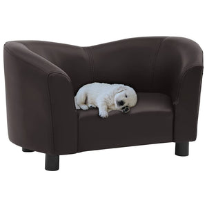 vidaXL Dog Sofa Brown 67x41x39 cm Faux Leather