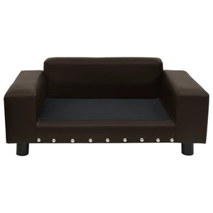 vidaXL Dog Sofa Brown 81x43x31 cm Plush and Faux Leather