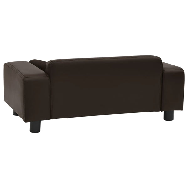 vidaXL Dog Sofa Brown 81x43x31 cm Plush and Faux Leather