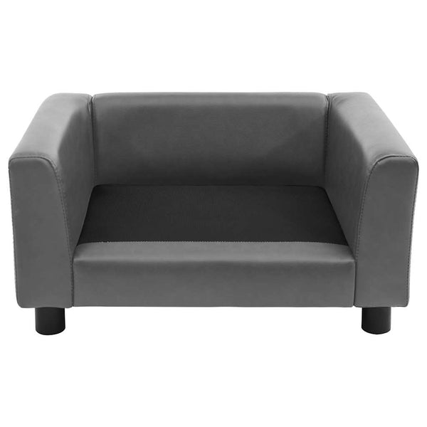 vidaXL Dog Sofa Grey 60x43x30 cm Plush and Faux Leather