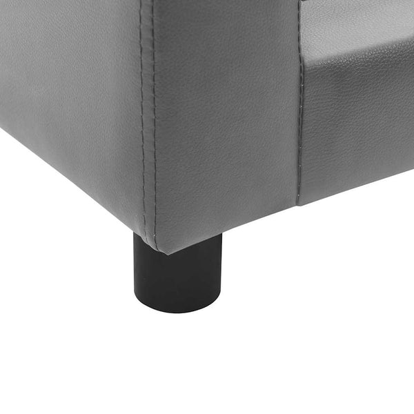 vidaXL Dog Sofa Grey 60x43x30 cm Plush and Faux Leather