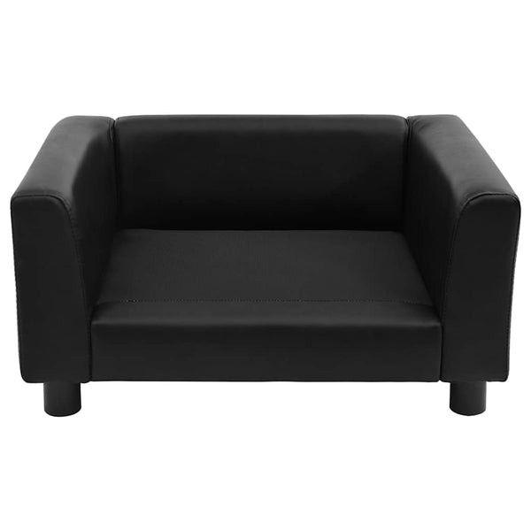 vidaXL Dog Sofa Black 60x43x30 cm Plush and Faux Leather