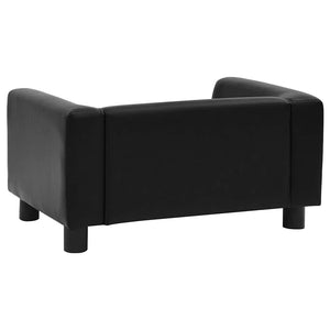 vidaXL Dog Sofa Black 60x43x30 cm Plush and Faux Leather