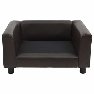 vidaXL Dog Sofa Brown 60x43x30 cm Plush and Faux Leather