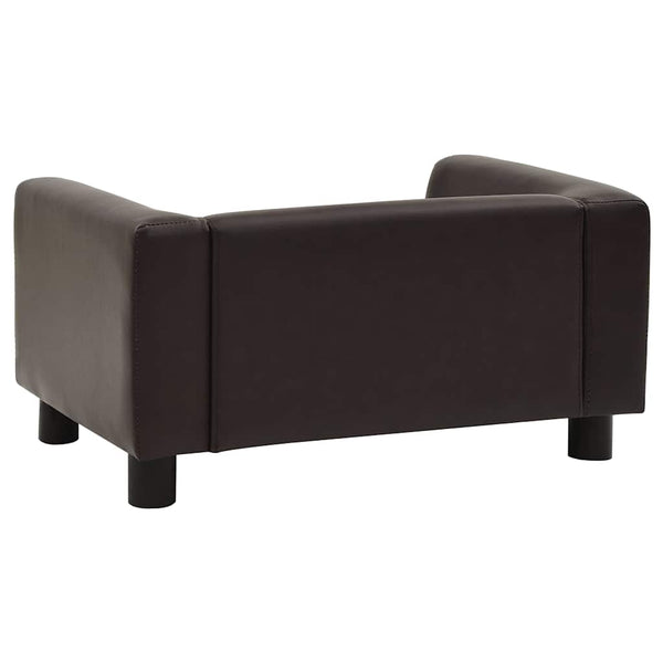 vidaXL Dog Sofa Brown 60x43x30 cm Plush and Faux Leather