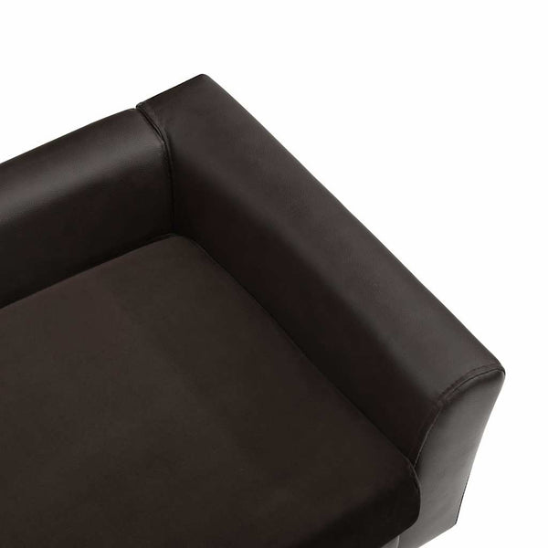 vidaXL Dog Sofa Brown 60x43x30 cm Plush and Faux Leather