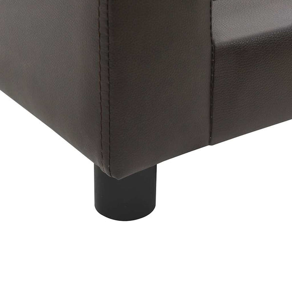 vidaXL Dog Sofa Brown 60x43x30 cm Plush and Faux Leather