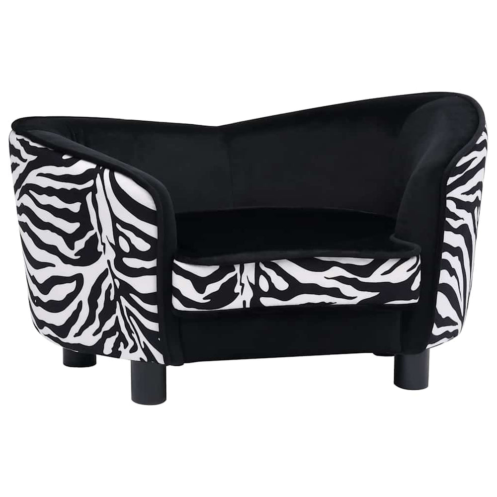 vidaXL Dog Sofa Black 68x38x38 cm Plush