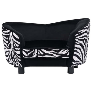 vidaXL Dog Sofa Black 68x38x38 cm Plush