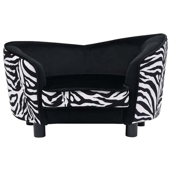 vidaXL Dog Sofa Black 68x38x38 cm Plush