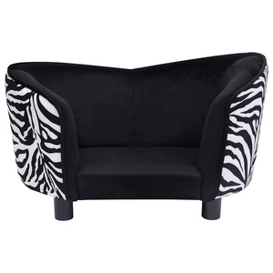 vidaXL Dog Sofa Black 68x38x38 cm Plush