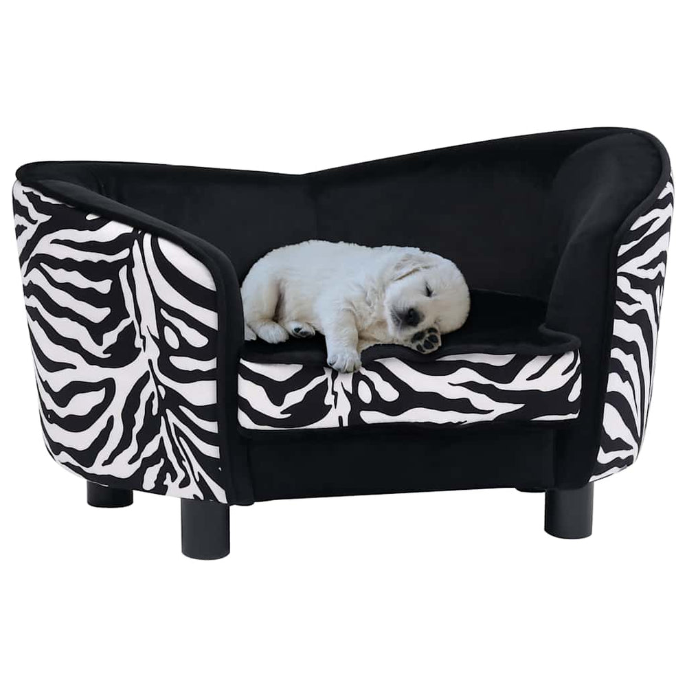 vidaXL Dog Sofa Black 68x38x38 cm Plush
