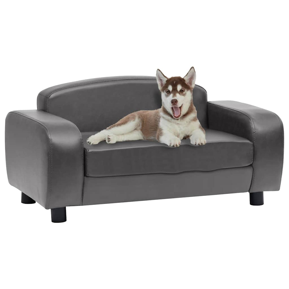 vidaXL Dog Sofa Grey 80x50x40 cm Artificial Leather