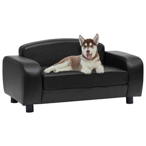 vidaXL Dog Sofa Black 80x50x40 cm Artificial Leather