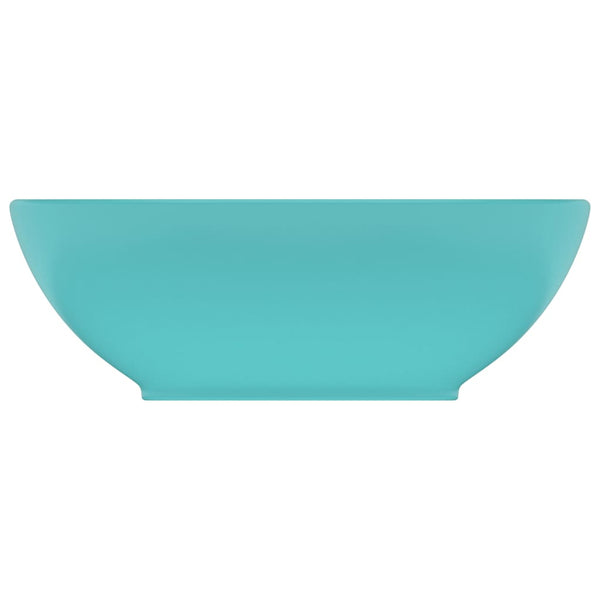 vidaXL Luxury Oval Basin Matt Light Green 40x33 cm Ceramic