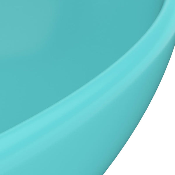 vidaXL Luxury Oval Basin Matt Light Green 40x33 cm Ceramic