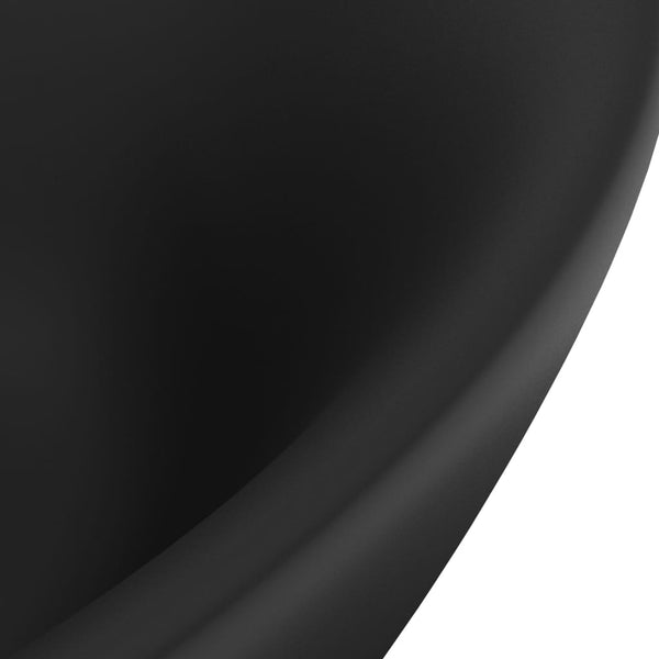 vidaXL Luxury Overflow Basin Matte Black 58.5x39cm Ceramic