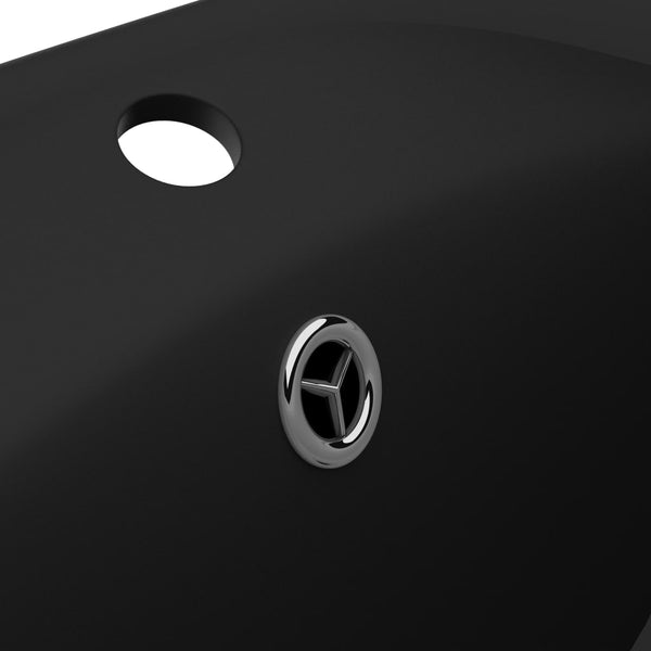 vidaXL Luxury Overflow Basin Matte Black 58.5x39cm Ceramic