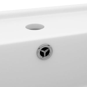vidaXL Luxury Basin Overflow Square Matte White 41x41 cm