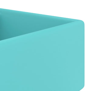 vidaXL Luxury Wash Basin Overflow Square Matte Light Green 41x41 cm