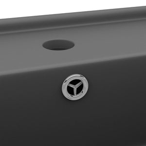 vidaXL Luxury Square Matte Dark Grey Basin with Overflow 41x41 cm