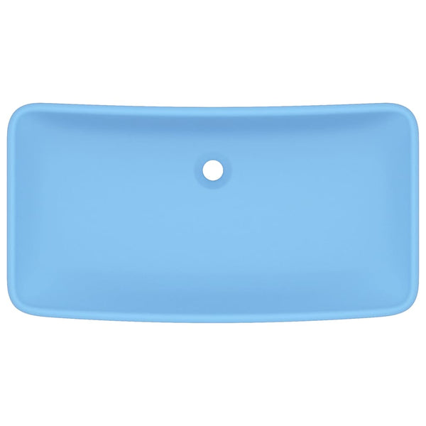 vidaXL Luxury Rectangular Basin Matte Light Blue 71x38 cm Ceramic