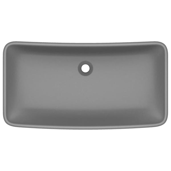 vidaXL Luxury Rectangular Wash Basin Matt Dark Grey 71x38 cm Ceramic
